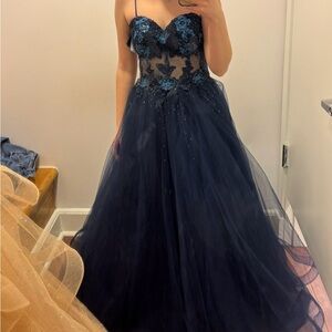 Camille La Vie Navy Blue Prom Dress